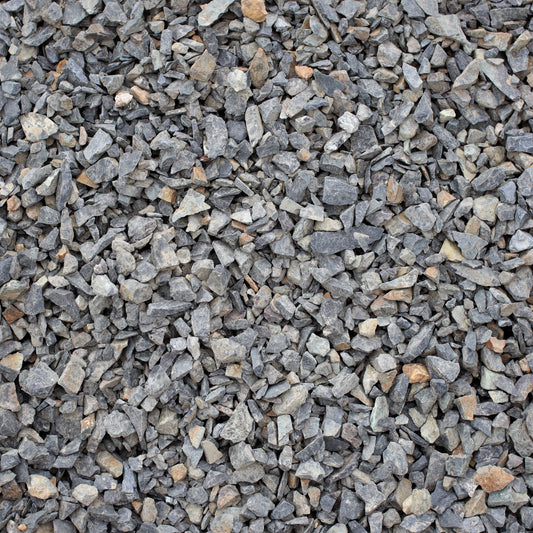 Overhead view of fractured black rock gravel from Missoula Dirt Delivery.