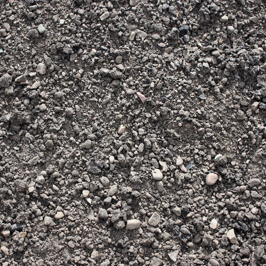 Overhead view of "RAP" or recycled asphalt aggregate, a gravel product available for delivery from Missoula Dirt Delivery. 