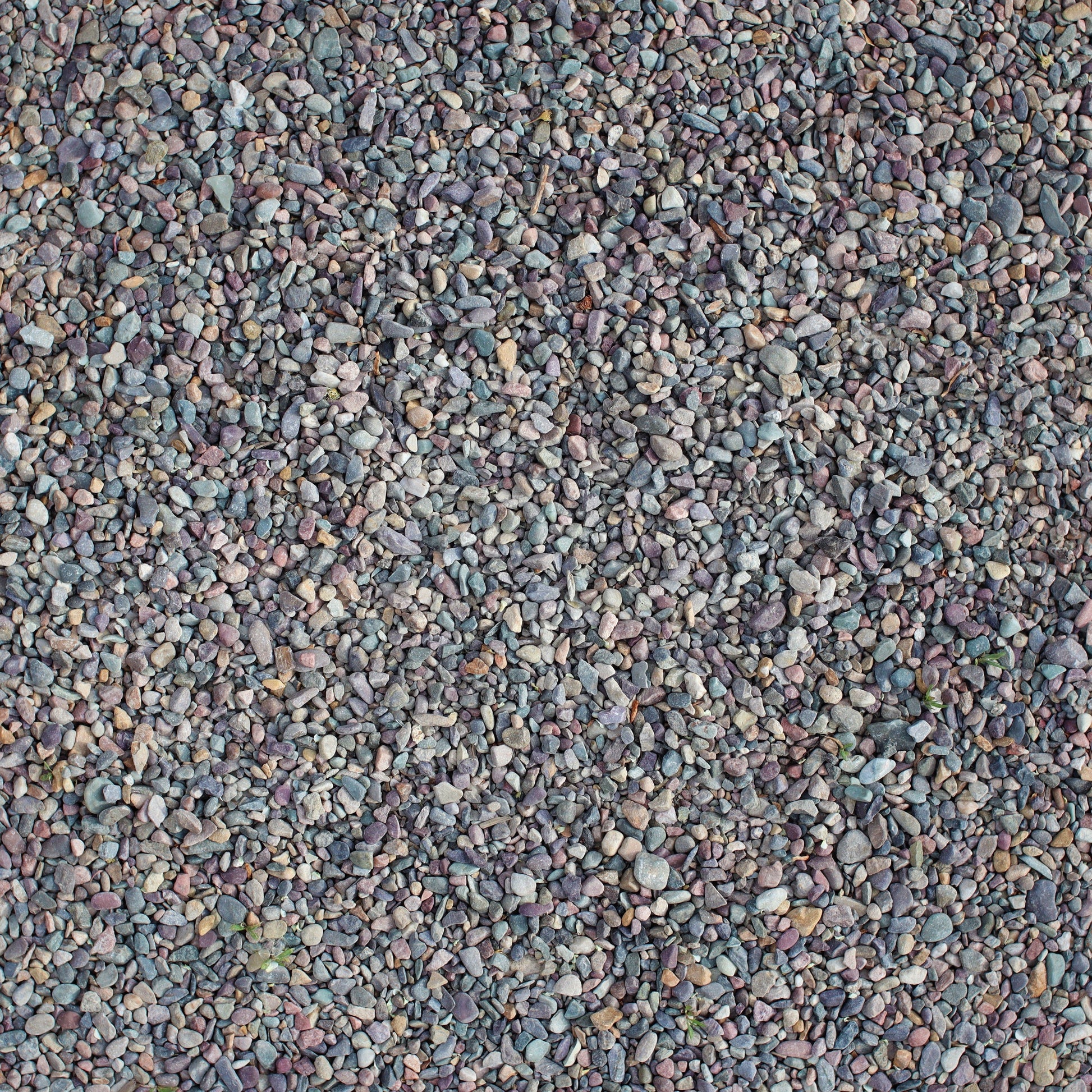 Overhead View of Pea Gravel, a landscape material available for delivery from Missoula Dirt Delivery